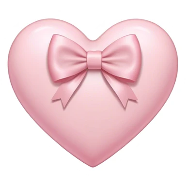 Light pink heart with a light pink bow sticker