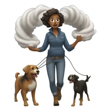 A mom in a tornado with dogs sticker