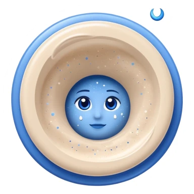 Small white CeraVe tube with blue label soft beige tip, with gentle light. Surrounded by tiny floating tear-shaped sparkles and crescent moon dust, hinting at dark circle repair. Emits a soothing blue-beige aura like a targeted eye revival spell. Compact, calming, and luminous — emoji-style. sticker