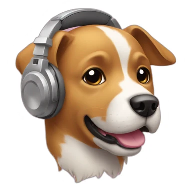 Dog with headphones sticker