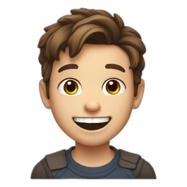 8 years old boy with brown hair and wide smile and losing the lateral tooth sticker