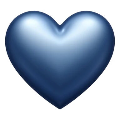 heart with a metallic navy finish sticker