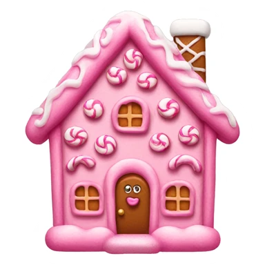 pink gingerbread house with bow sticker