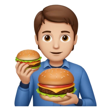 Gros avec un hamburger sticker