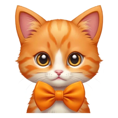 orange kitten with a bow and big eyes sticker