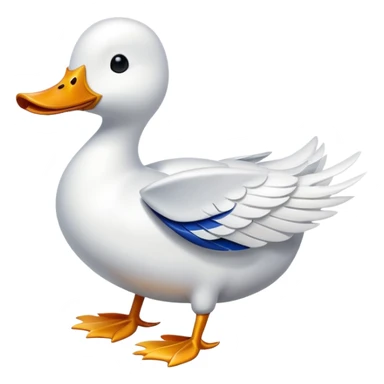 A white duck fused with an airplane  sticker