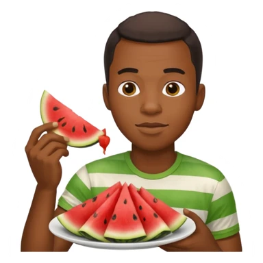 Black man eating chicken and watchermelon sticker