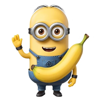 minion with banana sticker