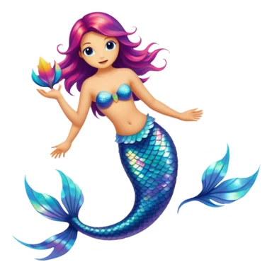 mermaid bird sticker