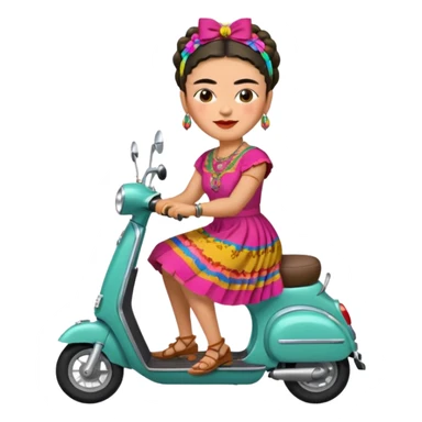 Frida Kahlo driving a scooter sticker