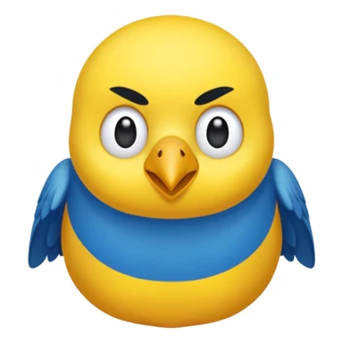 Pappagallo giallo e blu con il giallo sul petto le ali e la coda blu e la fronte poco poco verde sticker