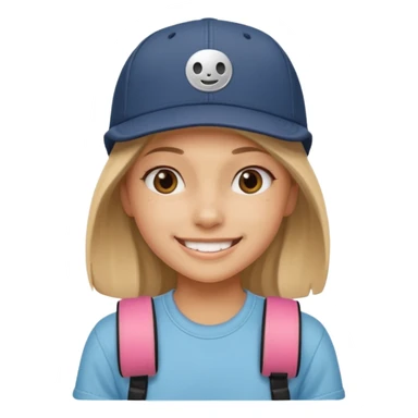 skateboarder girl mugshot with cap sticker