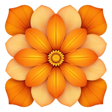 Four sides flower with a sunset orange colour sticker