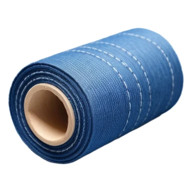 blue roll of fabric with pattern, smart fabric, high-tech textile sticker
