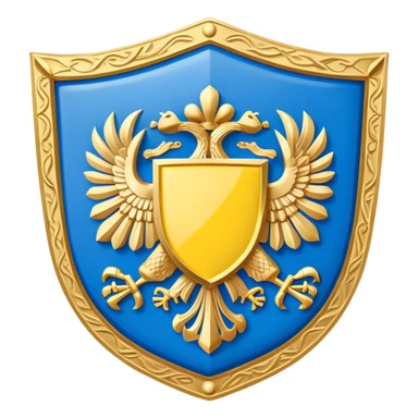 Ukrainian refugee protection symbol with German flag and shield sticker