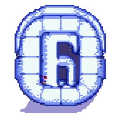 pi symbol (π), outlined and blocky pixel art sticker