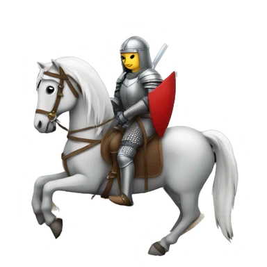 medieval female knight on a black horse with a sword sticker