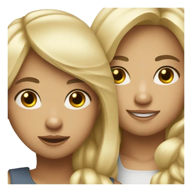 Asian and blonde girl besties sticker