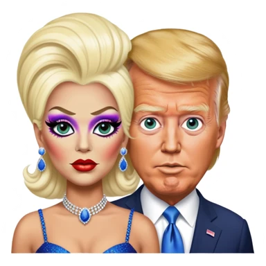 Donald Trump and Joe Biden both as drag queens sticker