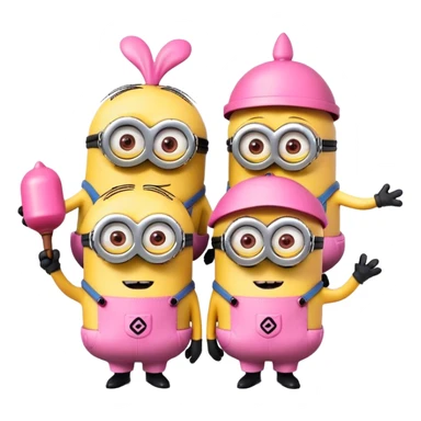 Minions usando rosa sticker
