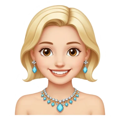 smiling girl with jewelry sticker