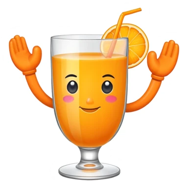 Orange juice with arms sticker
