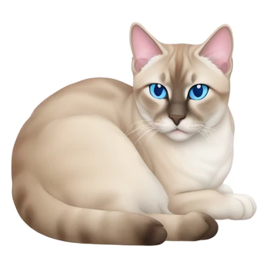 Lynx point Siamese cat with blue eyes and pink nose sleeping  sticker