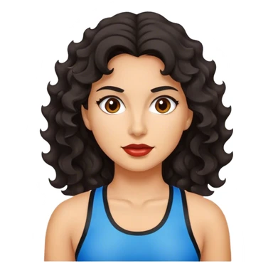 Chica pelinegra ondulada deportiva sticker