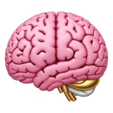 A pink brain with elegant golden details and accents. In the center of the brain type "1 EU" sticker