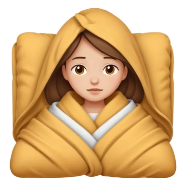cute girl cosy blanket emoji sleepy in  sticker