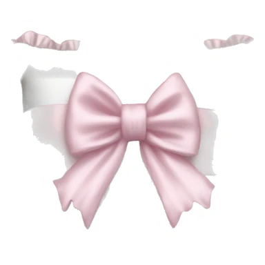 White satin ruffled pillow with light pink bow sticker