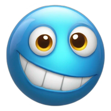 3d sphere with a cartoon genie skin texture with big happy eyes sticker