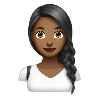 Diseñadora gráfica digital con Cabello largo castaño y ojos cafes sticker