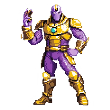 Thanos with infinity gauntlet in Squid Game setting making a power pose sticker