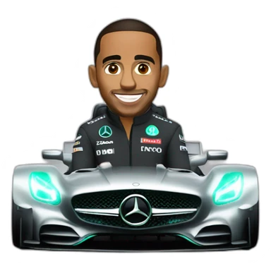 Lewis hamilton in Mercedes sticker