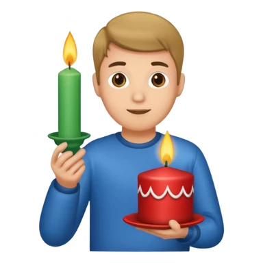 man holding christmass ornamented candle sticker