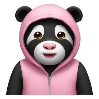 Panda with pig suit sticker