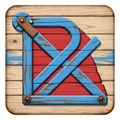 goal sign wood blue (#00A3E0) and red (#F9423A) sticker