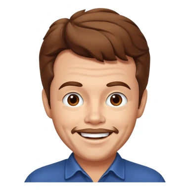 Russ Tamblyn with brown hair sticker