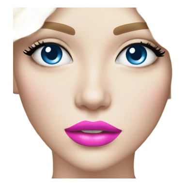 Hot girly pale blonde with blue eyes and pink lips wearing Chanel sticker