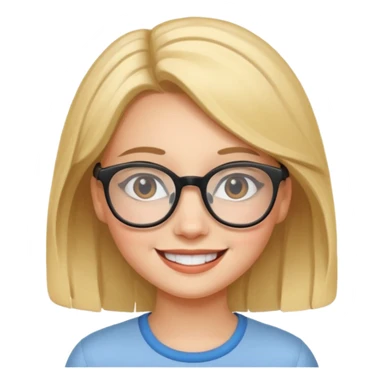 smiling girl with glasses wow sticker