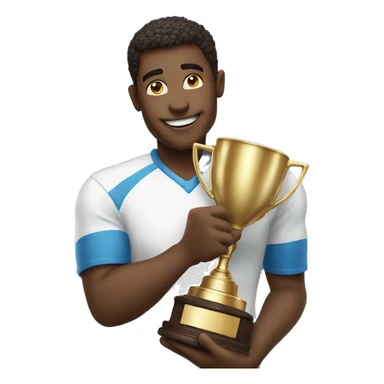 victory emoji holding a trophy sticker