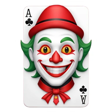 poker card with a jolly joker sticker