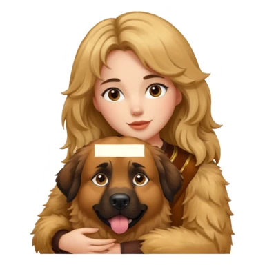 Ludovica che abbraccia il suo cane leone sticker