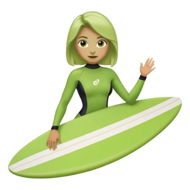 green woman with surfboard sticker