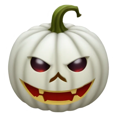 White Halloween pumpkin evil and red eyes sticker