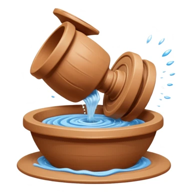 Realistic image of a potter's wheel in action, shaping wet clay into graceful shapes, water splashing gently sticker