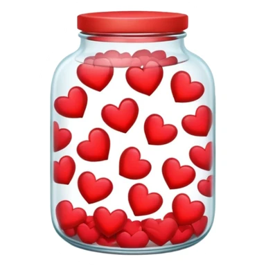 Glass jar filled with hearts  sticker