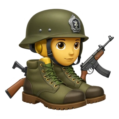 Military rifle boots helmet  sticker