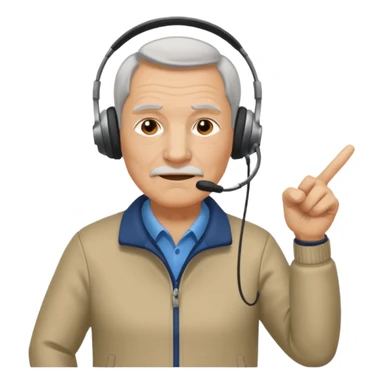 An older coach pacing along the sideline, pointing decisively. sticker